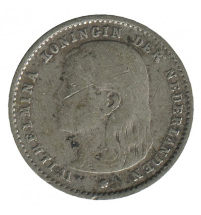 10 Cents Wilhemine Tête Jeune - Pays Bas Argent