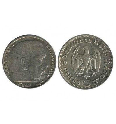 5 Reichsmark Hindenbourg Allemagne Argent