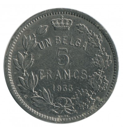 5 Francs Albert Ier Légende Française - Belgique