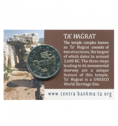 2 Euros Commémoratives Malte 2019 B.U. - Temples Ta'Hagrat