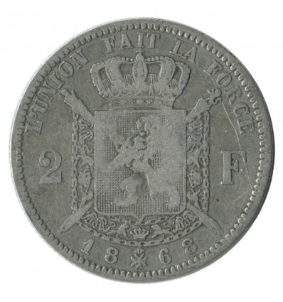 2 Francs Leopold II Légende Française - Belgique Argent