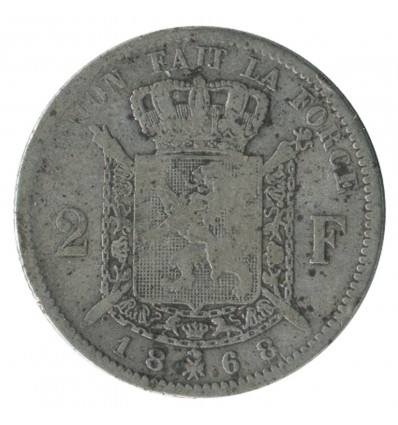 2 Francs Leopold II Légende Française - Belgique Argent