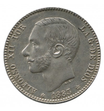 1 Peseta Alphonse XII - Espagne Argent