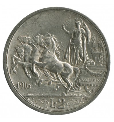 2 Lires Victor Emmanuel III - Italie Argent - Italie Réunifiée