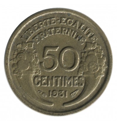 50 Centimes Morlon Bronze Aluminium Variété avec raisin et avec fruit