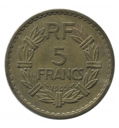 5 Francs Lavrillier Bronze Aluminium Gouvernement Provisoire