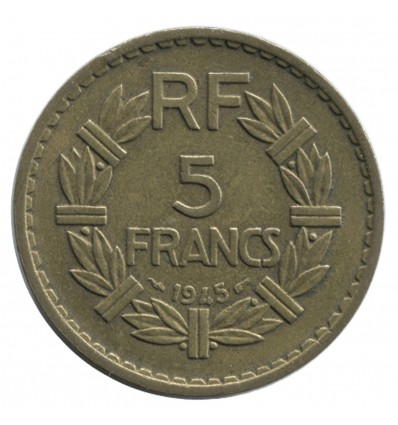 5 Francs Lavrillier Bronze Aluminium Gouvernement Provisoire