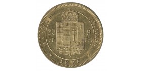 8 Forint / 20 Francs François Joseph Ier - Hongrie