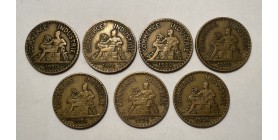 Série Complète 2 Francs Chambre de Commerce 1920 à 1926