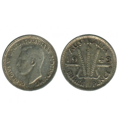 3 Pence Georges VI Australie Argent