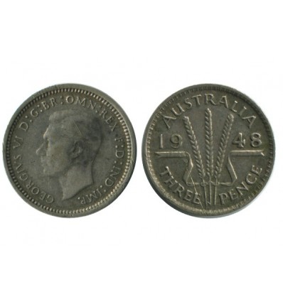 3 Pence Georges VI Australie Argent