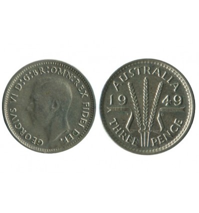 3 Pence Georges VI Australie Argent