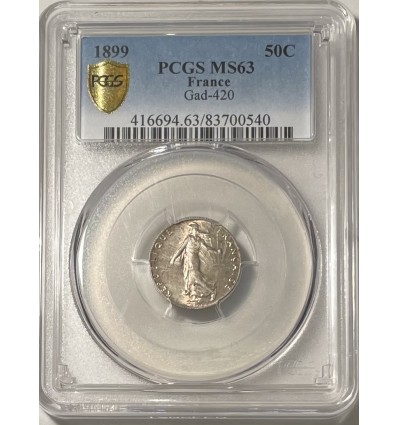 50 Centimes Semeuse 1899 - PCGS MS63