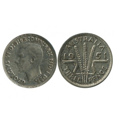 3 Pence Georges VI Australie Argent