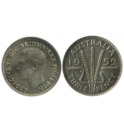 3 Pence Georges VI Australie Argent