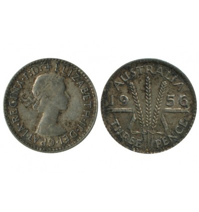3 Pence Elisabeth II Australie Argent