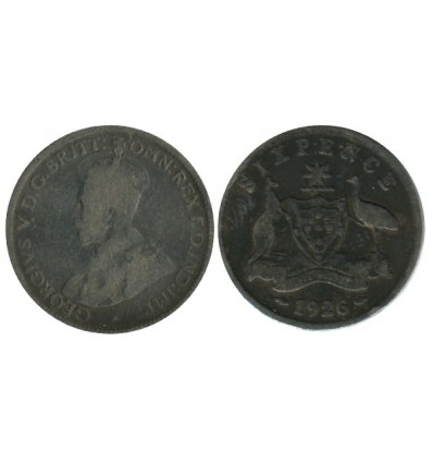 6 Pence Georges V Australie Argent