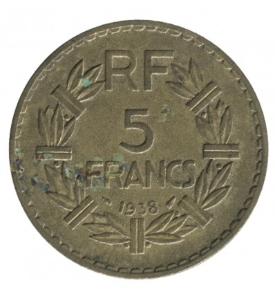 5 Francs Lavrillier Bronze Aluminium Troisième République