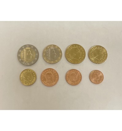 série complète de monnaies en euros de 2016 du Luxembourg en qualité UNC