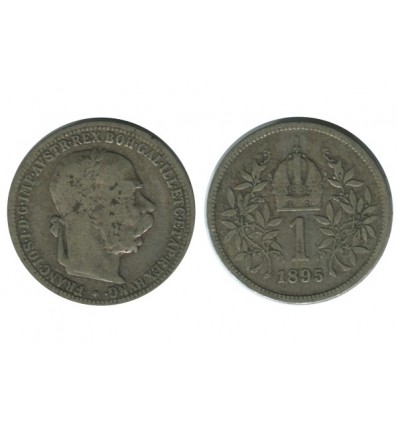 1 Couronne Francois Joseph Ier Tête Laurée Autriche Argent