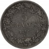 5 Francs Leopold Ier Tête Laurée - Belgique Argent