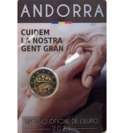 2 Euros Commémoratives Andorre 2021 - Prenons soin de nos aînés