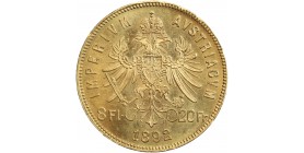 8 Florins - 20 Francs François Joseph Ier Refrappe Officielle - Autriche