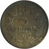 5 Francs Lavrillier Bronze Aluminium Gouvernement Provisoire