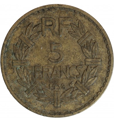 5 Francs Lavrillier Bronze Aluminium Troisième République