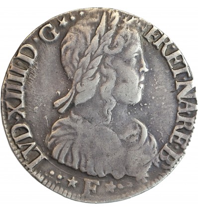 Demi Ecu à la Mèche Longue du Béarn - Louis XIV