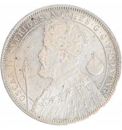 2 Couronnes Oscar II - Suède Argent