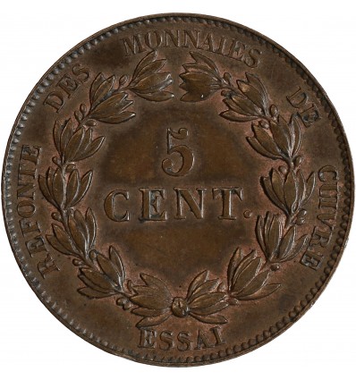 Essai de 5 Cent Louis-Philippe Ier Refonte des Monnaies de Cuivre