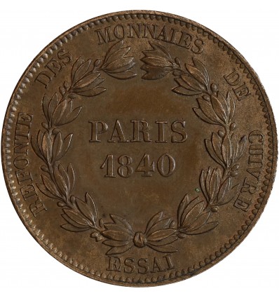 Module de 5 Cent Louis-Philippe Refonte des Monnaies de Cuivre Essai