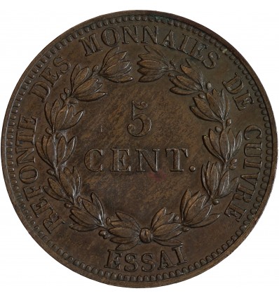 Essai de 5 Centimes Louis-Philippe Ier - Refonte des Monnaies de Cuivre