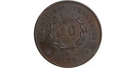 10 Centimes Epreuve en Bronze, Ballon Monté Gouvernement de Défense Nationale, sans le E