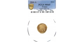 5 Francs Napoléon III Tête Laurée 1866 A - PCGS MS65