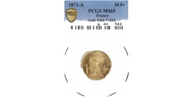 20 Francs Génie 1871 A - PCGS MS65
