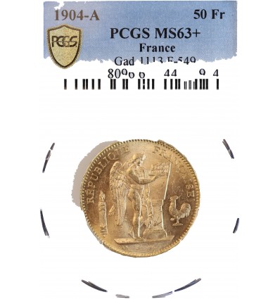 50 Francs Génie 1904 A - PCGS MS63+