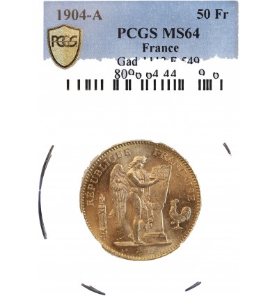 50 Francs Génie 1904 A - PCGS MS64