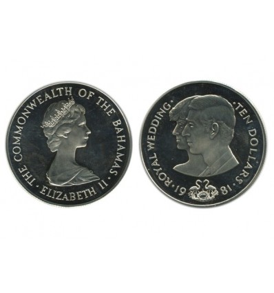 10 Dollars Bahamas Argent