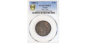 2 Francs Cérès 1888 A - PCGS MS62