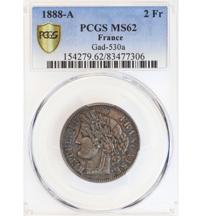2 Francs Cérès 1888 A - PCGS MS62