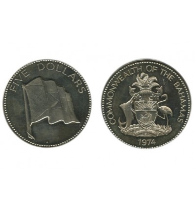 5 Dollars Bahamas Argent