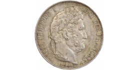 5 Francs Louis-Philippe Ier Tête Laurée le I Plus Eloigné - Tranche en Relief