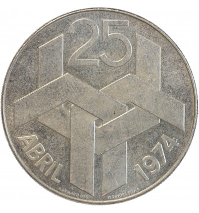 Pièce de 250 escudos en argent commémorant la révolution des oeillets du 25 avril 1974