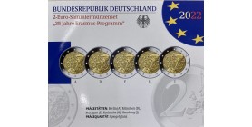 5 x 2 Euros Allemagne Erasmus 2022 - BE