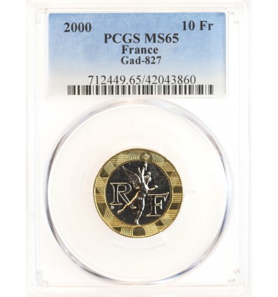 10 Francs Génie de la Bastille - PCGS MS65
