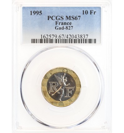 10 Francs Génie de la Bastille - PCGS MS67