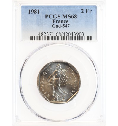 2 Francs Semeuse Nickel - PCGS MS68