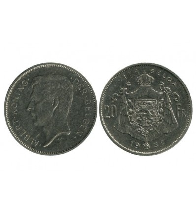 20 Francs Albert Ier Légende Flamande Belgique